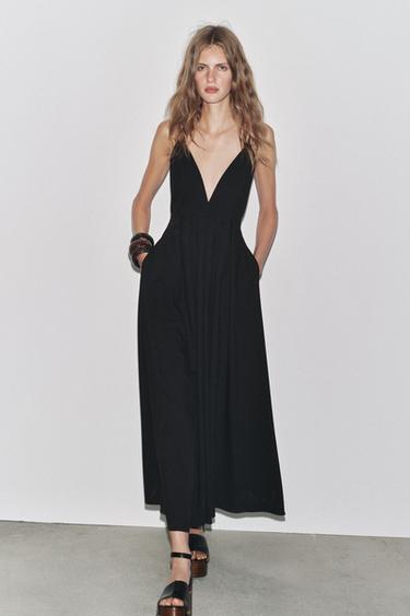 فستان طويل بربطات ZW COLLECTION - أسود الخاص بـ Zara