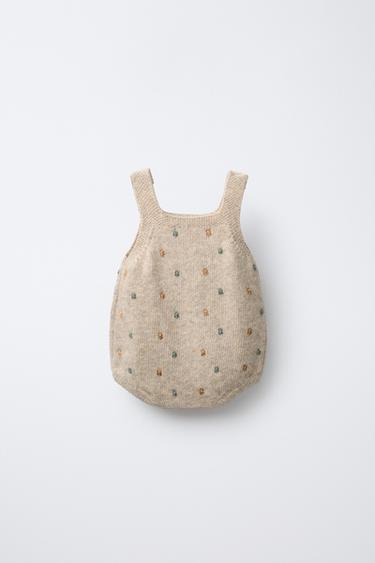 BOBBLE KNIT JUMPSUIT - Light beige by Zara - Image 1