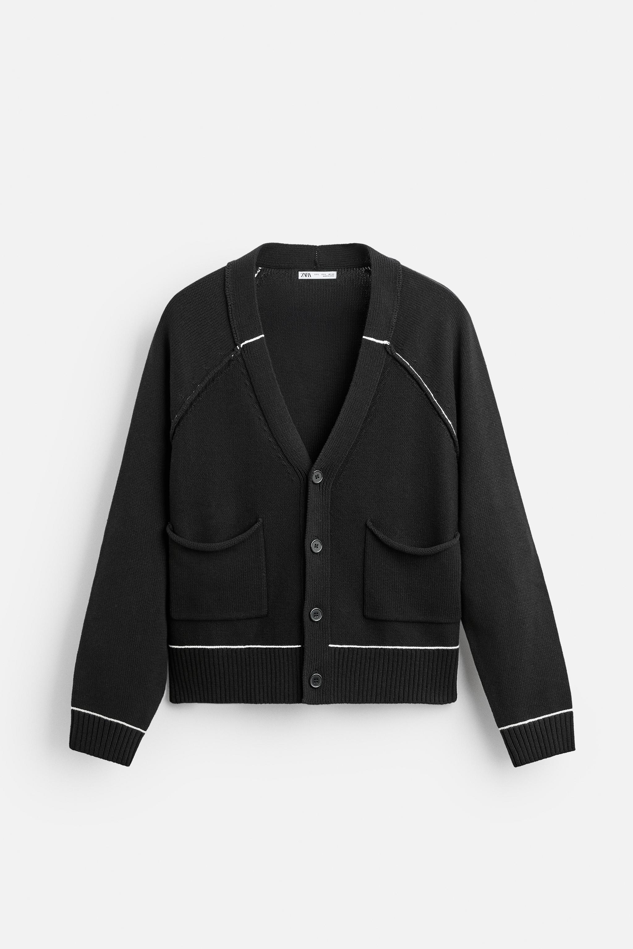 人気 zara カーディガン 黒