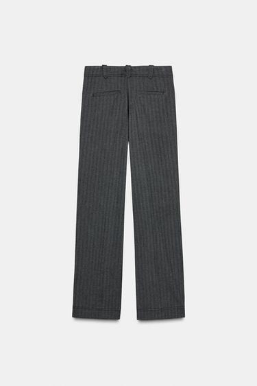 GERADE HOSE MIT FISCHGRÄTMUSTER - Dunkelgrau von Zara