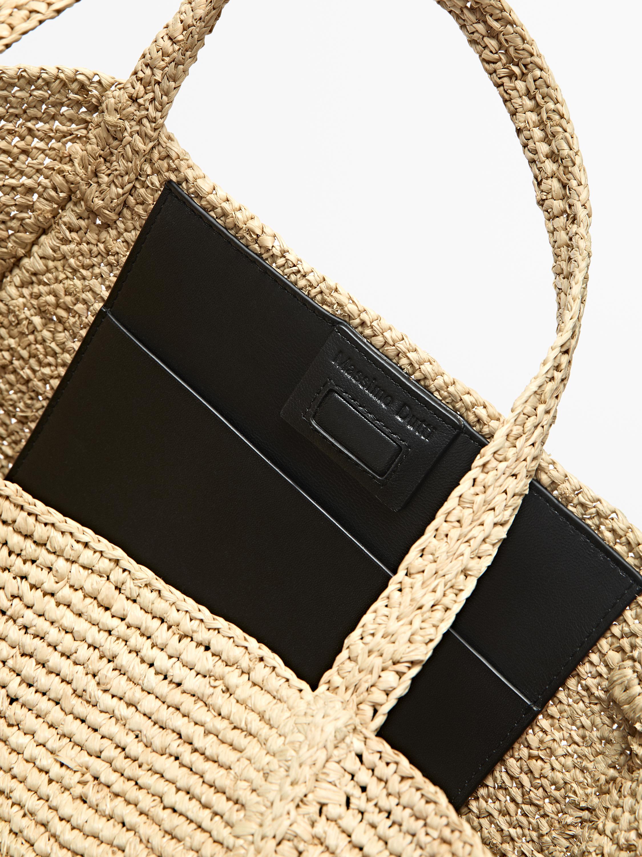 Tote bag moyen format 100 % raphia