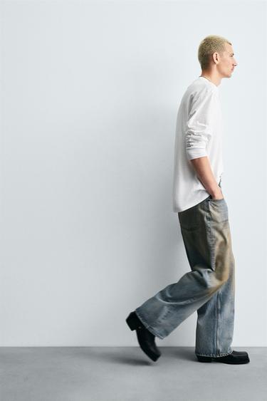 VINTAGE EFFECT BAGGY FIT JEANS - Light blue by Zara