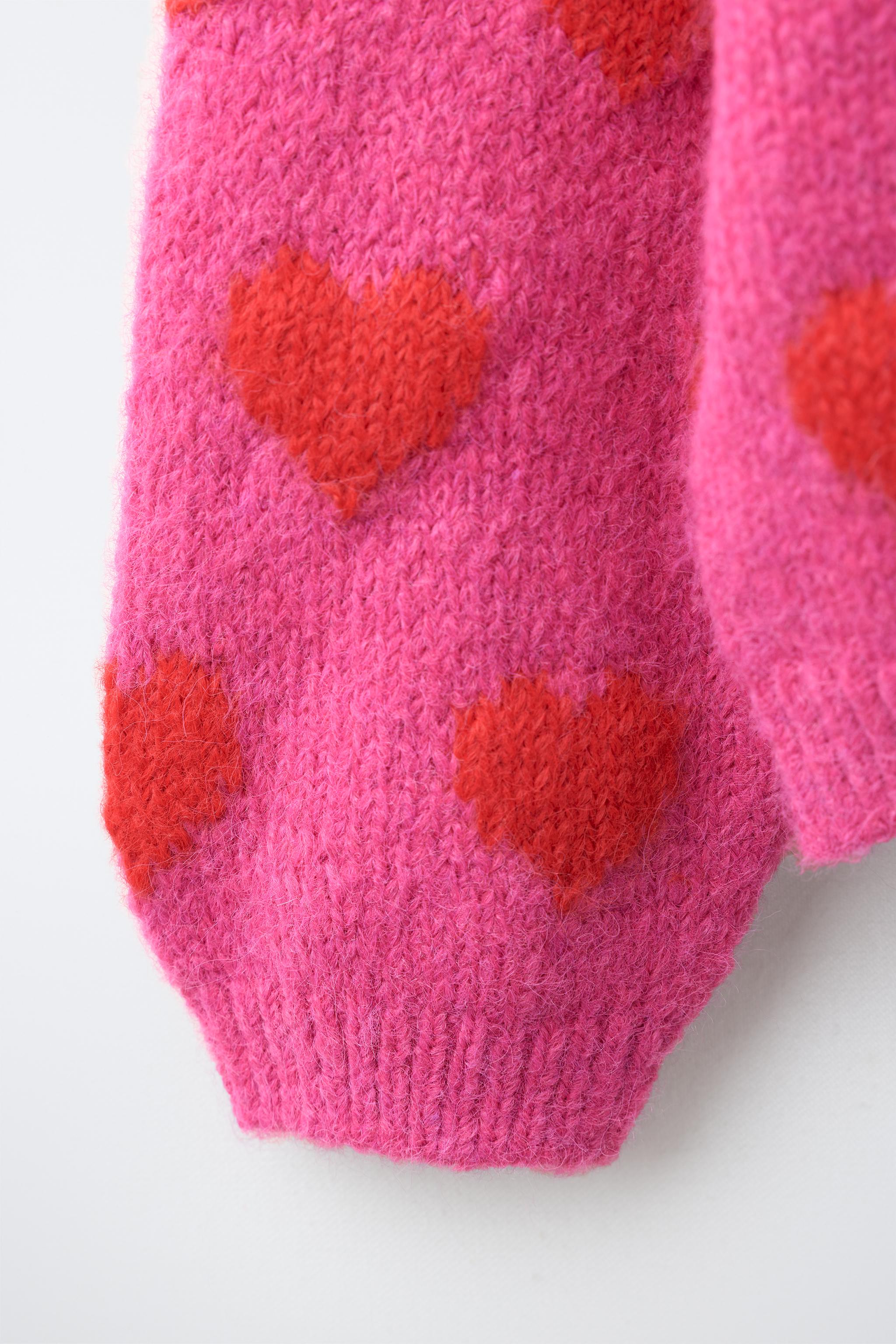 HEART PRINT KNIT CARDIGAN - Fuchsia | ZARA India