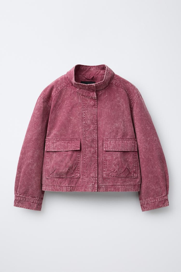 ユーズド加工テイストジャケット - ラズベリー | ZARA Japan / 日本