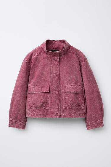 FADED-EFFECT JACKET - Raspberry by Zara