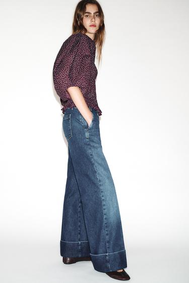 JEANS Z1975 STRAIGHT LOW-RISE TURN-UP HEMS - Blue by Zara - Image 3
