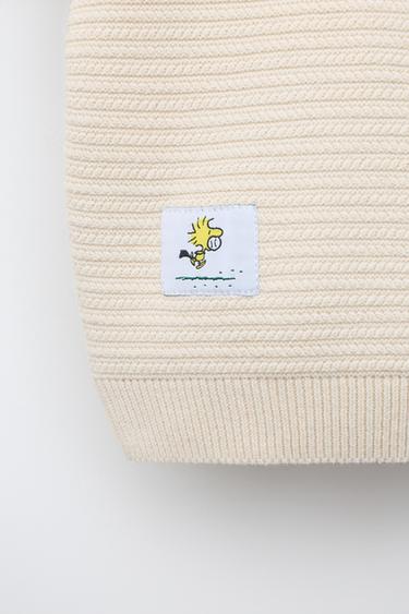 SNOOPY PEANUTS™ EMBROIDERED KNIT WAISTCOAT - Ecru by Zara - Image 3