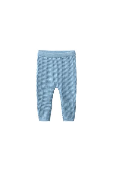 Zaras MINIOCHOS KABELSTICKAD LEGGING - Ljusblå