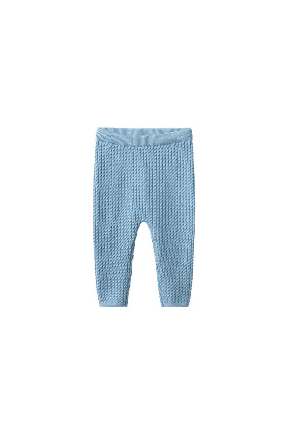 Zara CABLE KNIT LEGGINGS - Light blue - Image 0