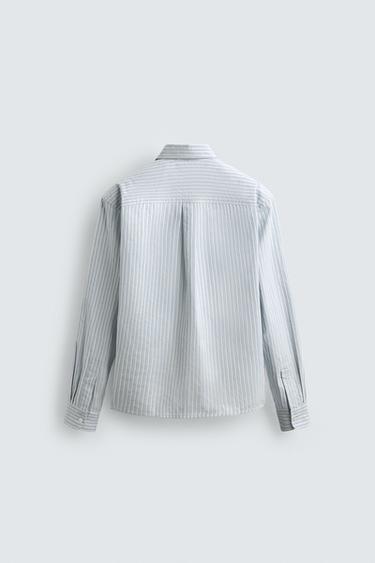 LIMITED EDITION STRIPED SHIRT - Sky blue by Zara - Image 7