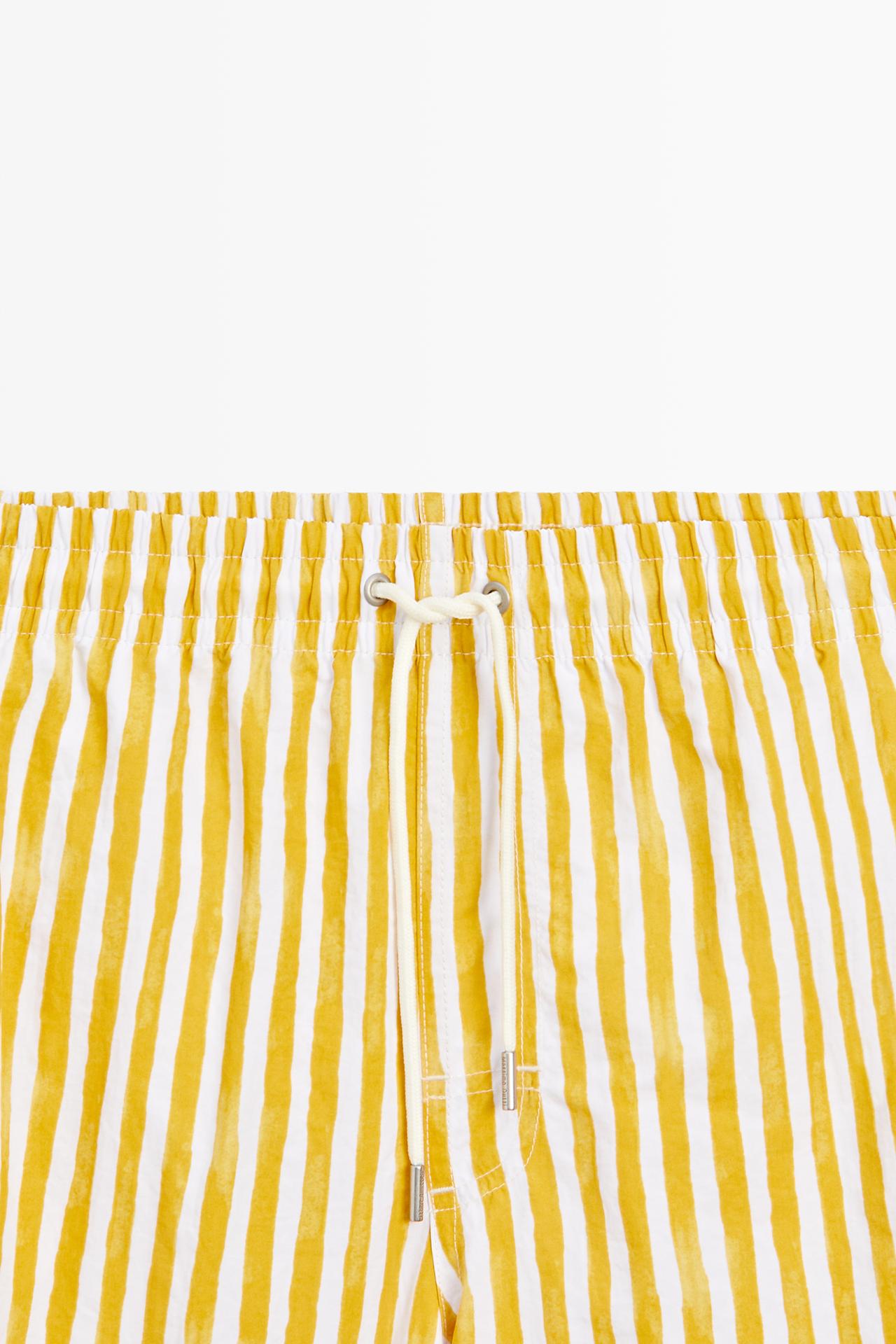 Striped printed swimming trunks — Yellow