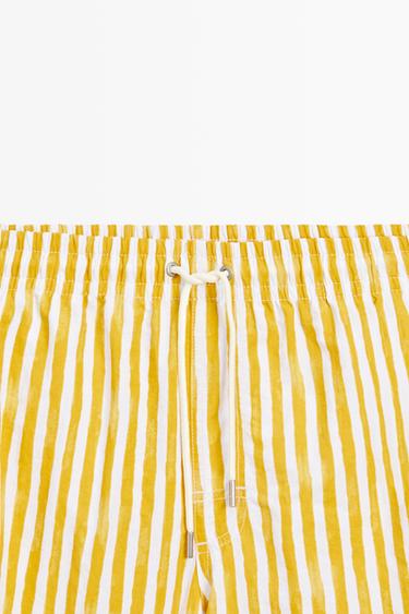 Striped printed swimming trunks — Yellow 2