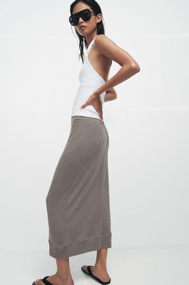 RIBBED HALTER TOP - White by Zara