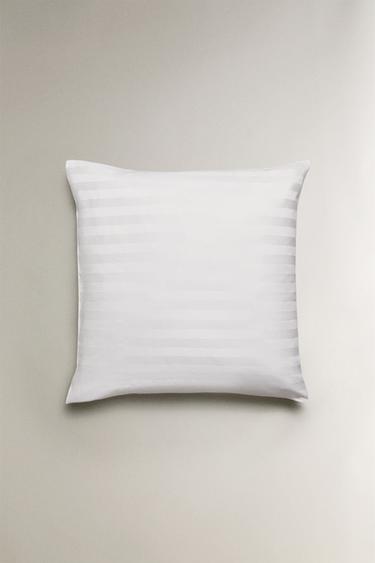 TAIE D’OREILLER SATIN RAYURES (500 FILS) - Blanc de Zara - Image 1