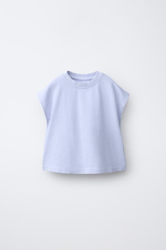CAMISETA LISA ETIQUETA - Azul / Lavanda de Zara - Imagen 0