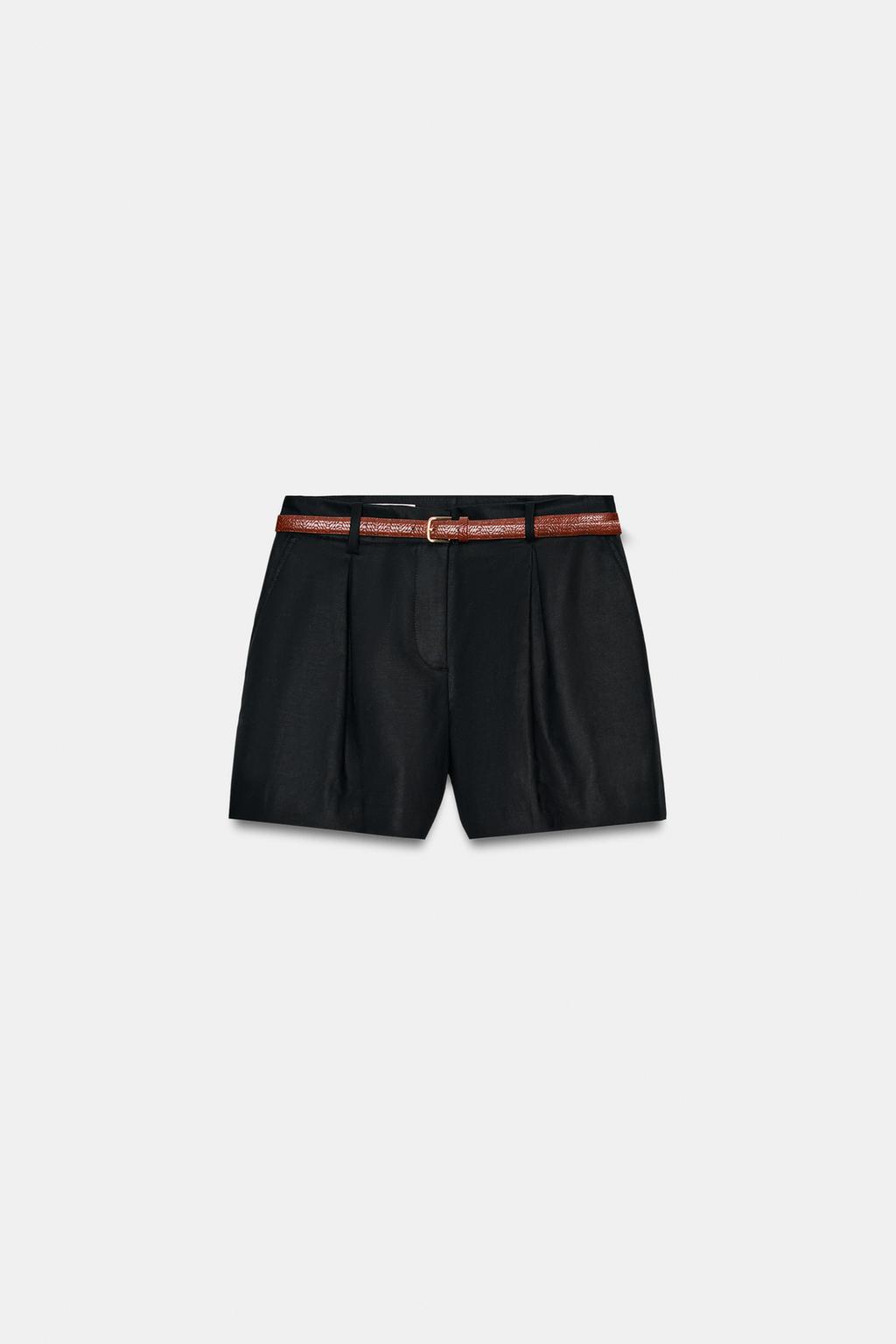 HIGH-WAIST BERMUDA SHORTS WITH BELT