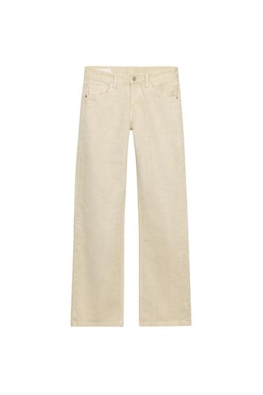 Zara TRF LOW RISE WIDE LEG JEANS - Light brown