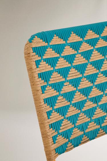 CHAISE PLIANTE TRESSÉE TRIANGLES - Bleu de Zara - Image 3