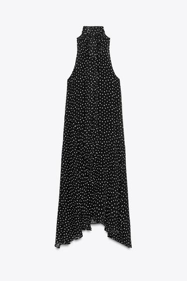 ZW COLLECTION HALTER POLKA DOT DRESS - Black / White by Zara - Image 8