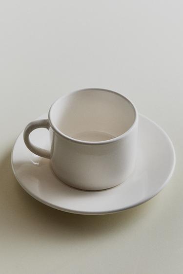 STONEWARE TEACUP - White by Zara - Image 5