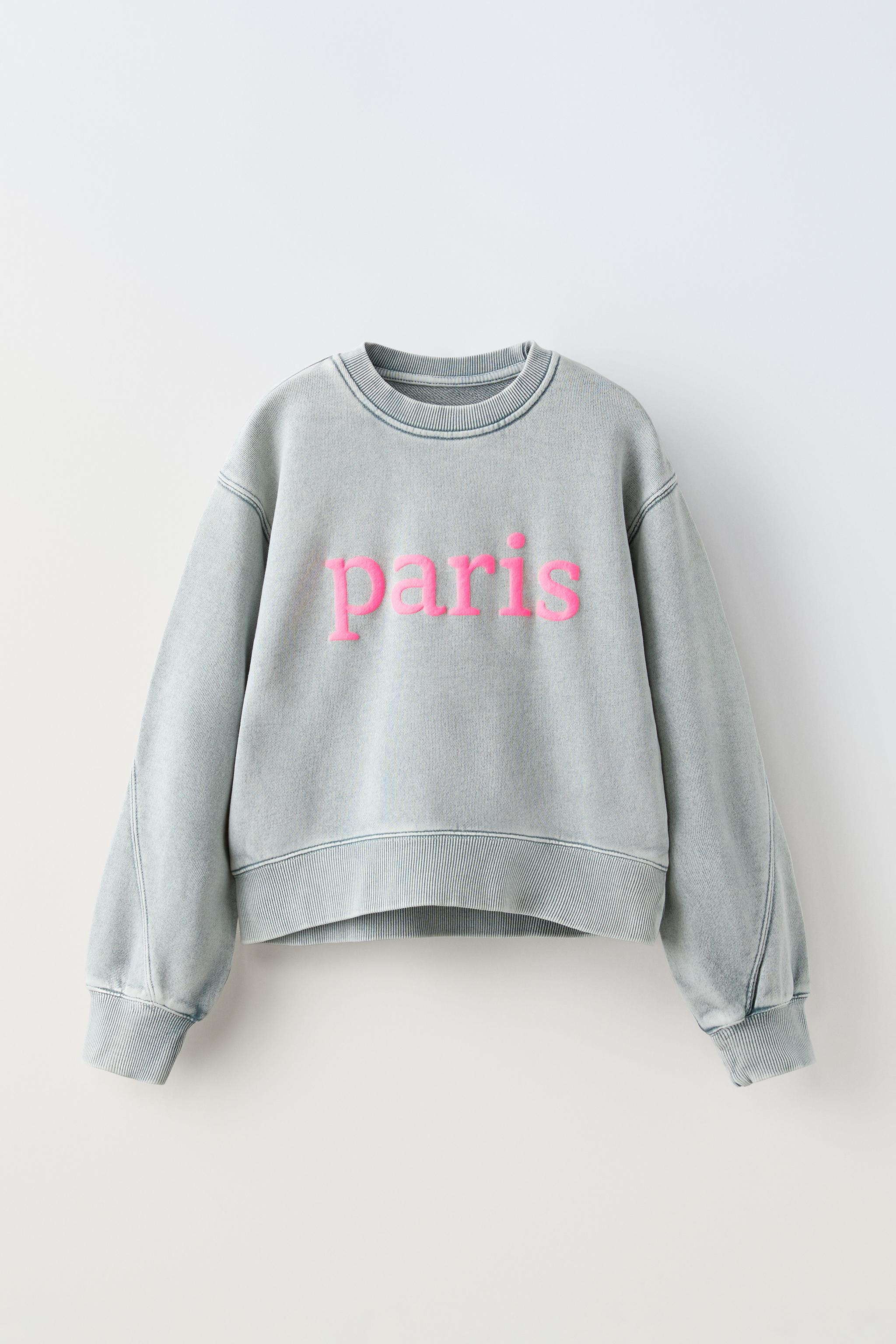 FADED SWEATSHIRT WITH SLOGAN Grey ZARA United Kingdom