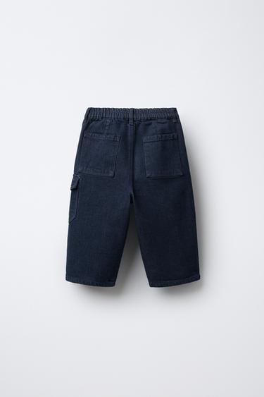 BRUSHED CARGO JEANS - Blue by Zara - Image 1