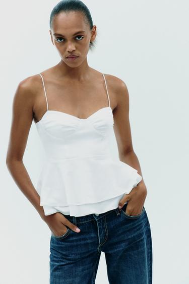 PEPLUM TOP - White by Zara