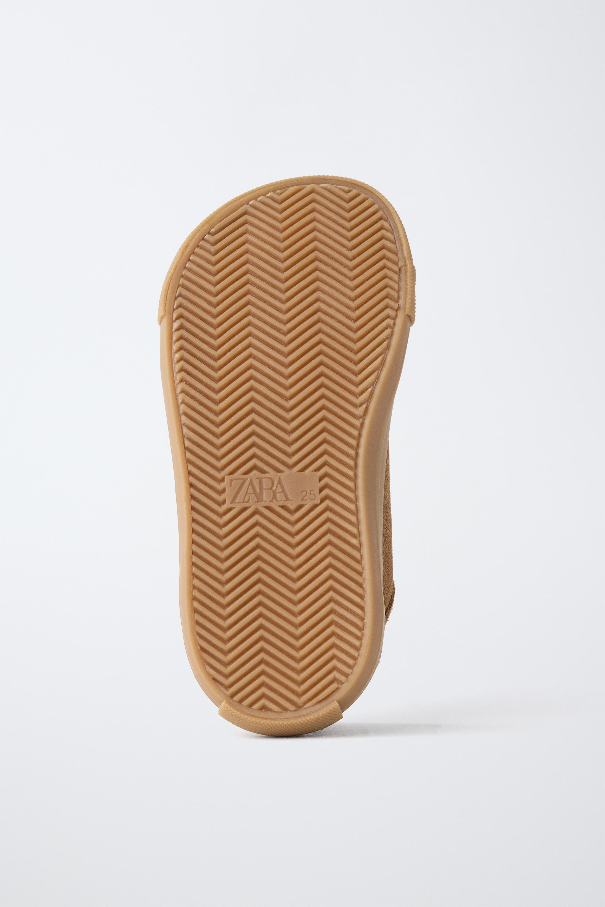 Детские кроссовки Zara LEATHER BAREFOOT SNEAKERS — фото 9