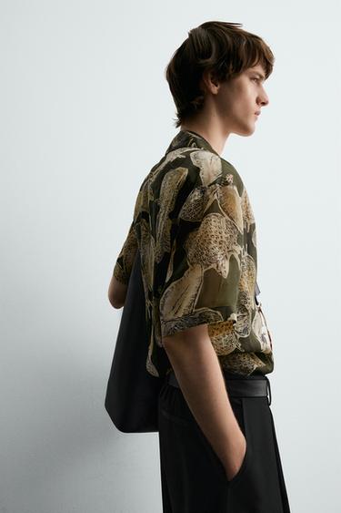 STRAWBERRY PRINT 100% RAMIE SHIRT - Khaki by Zara - Image 5