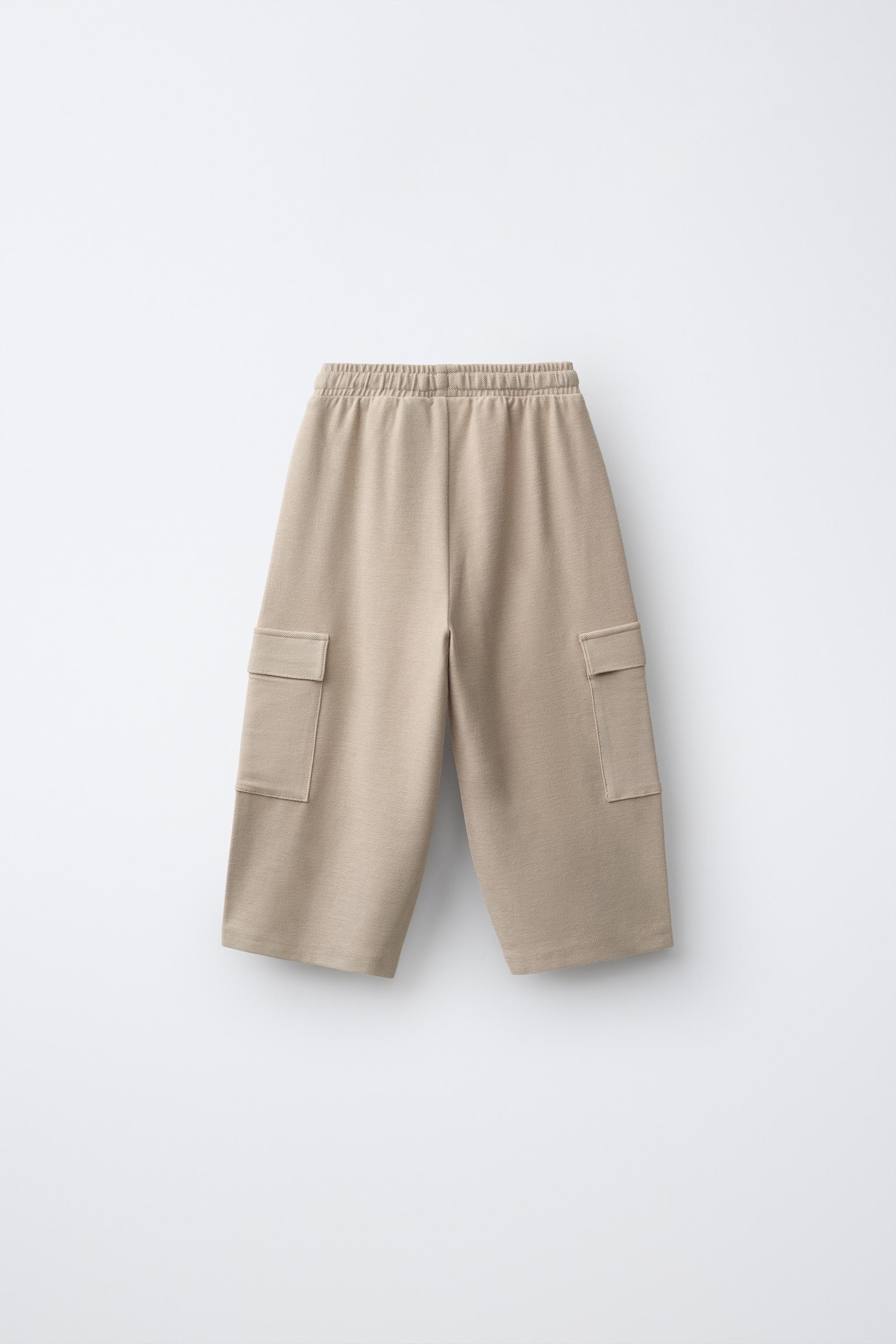 INTERLOCK CARGO PANTS — Dark beige