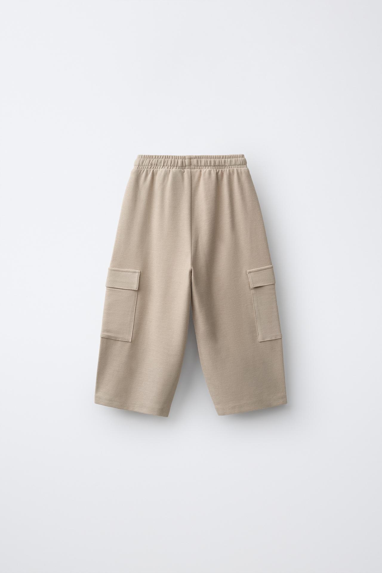 INTERLOCK CARGO PANTS — Dark beige