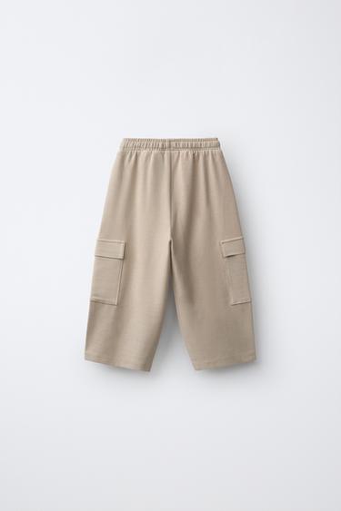 INTERLOCK CARGO PANTS — Dark beige 2