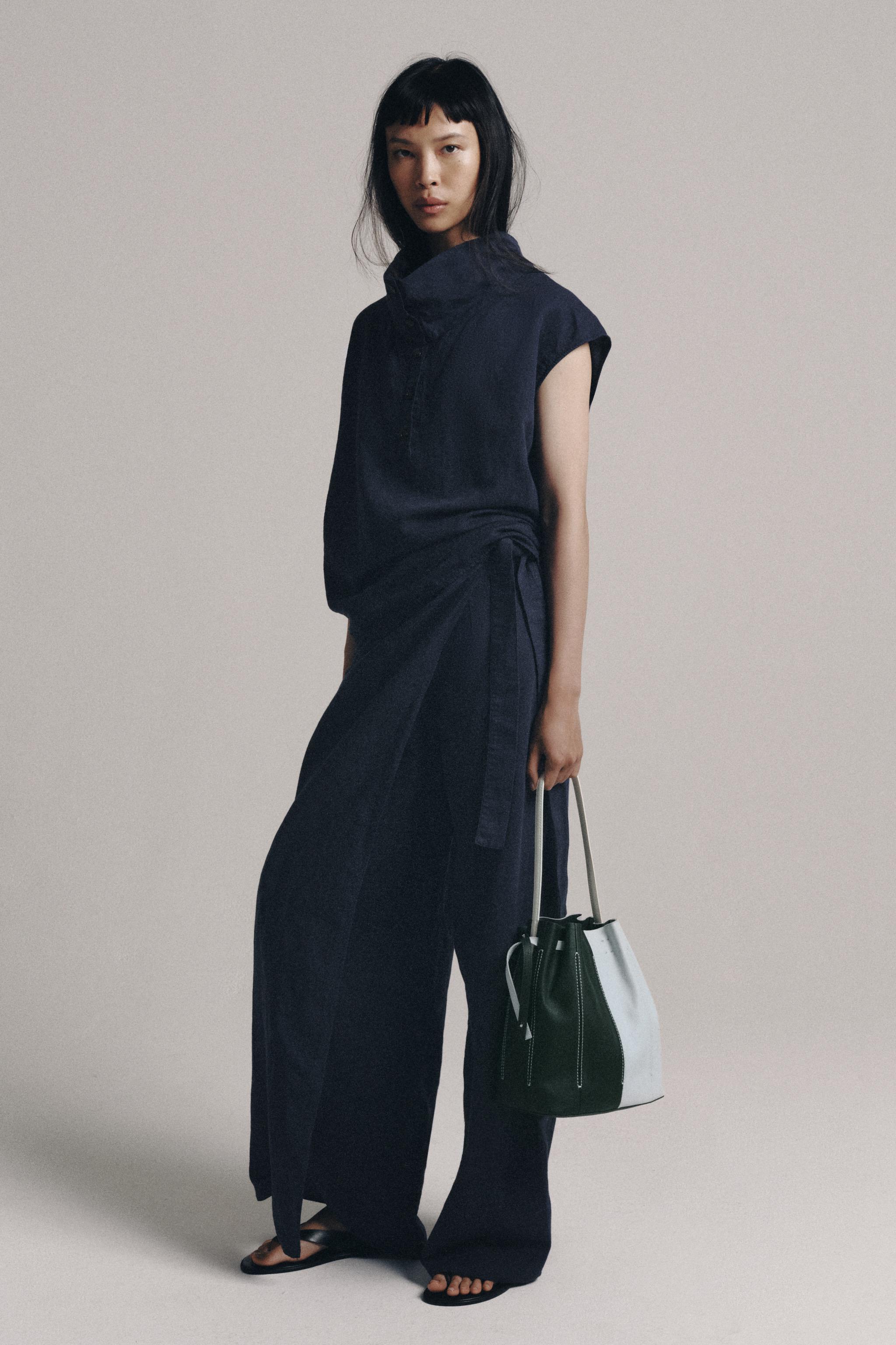 Женские брюки Zara ZW COLLECTION LINEN SARONG TROUSERS — фото 6