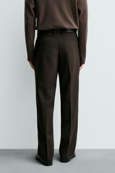 100% WOOL ORIGINS CHINO TROUSERS - Dark brown by Zara - Image 2
