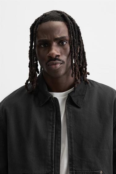 VESTE AVEC COL BIMATIÈRE - Noir de Zara - Image 4