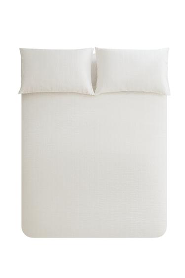 TEXTURED COTTON DUVET COVER - White by Zara