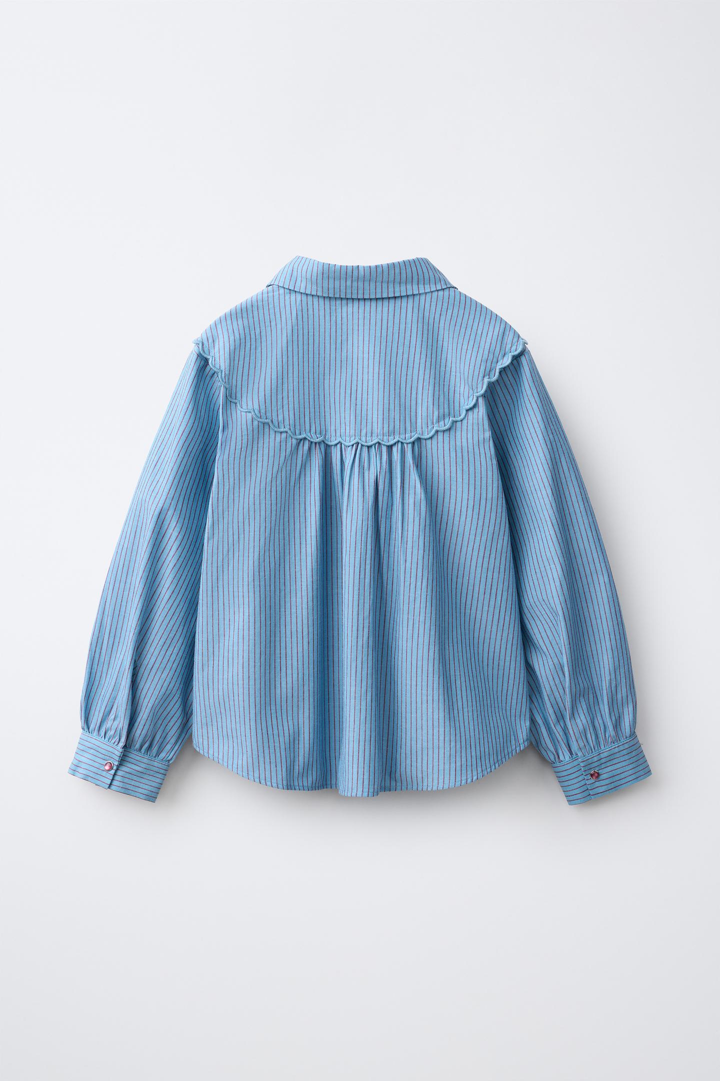 Детская рубашка Zara Cowboy Yoke, цвет: Светлый синий — фото 2