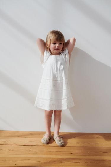 EMBROIDERED LADDER STITCH DRESS - White by Zara