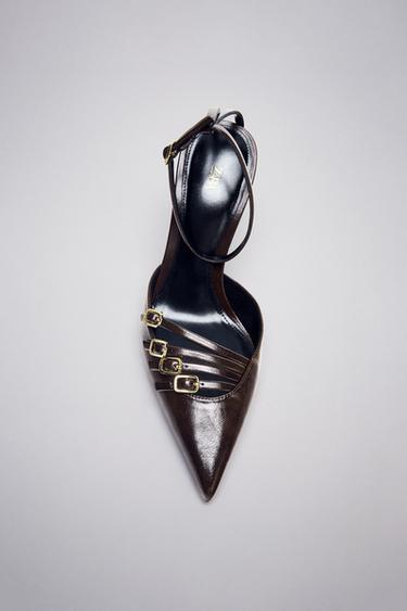 RIEMCHENSANDALETTE MIT SCHNALLEN - Braun von Zara