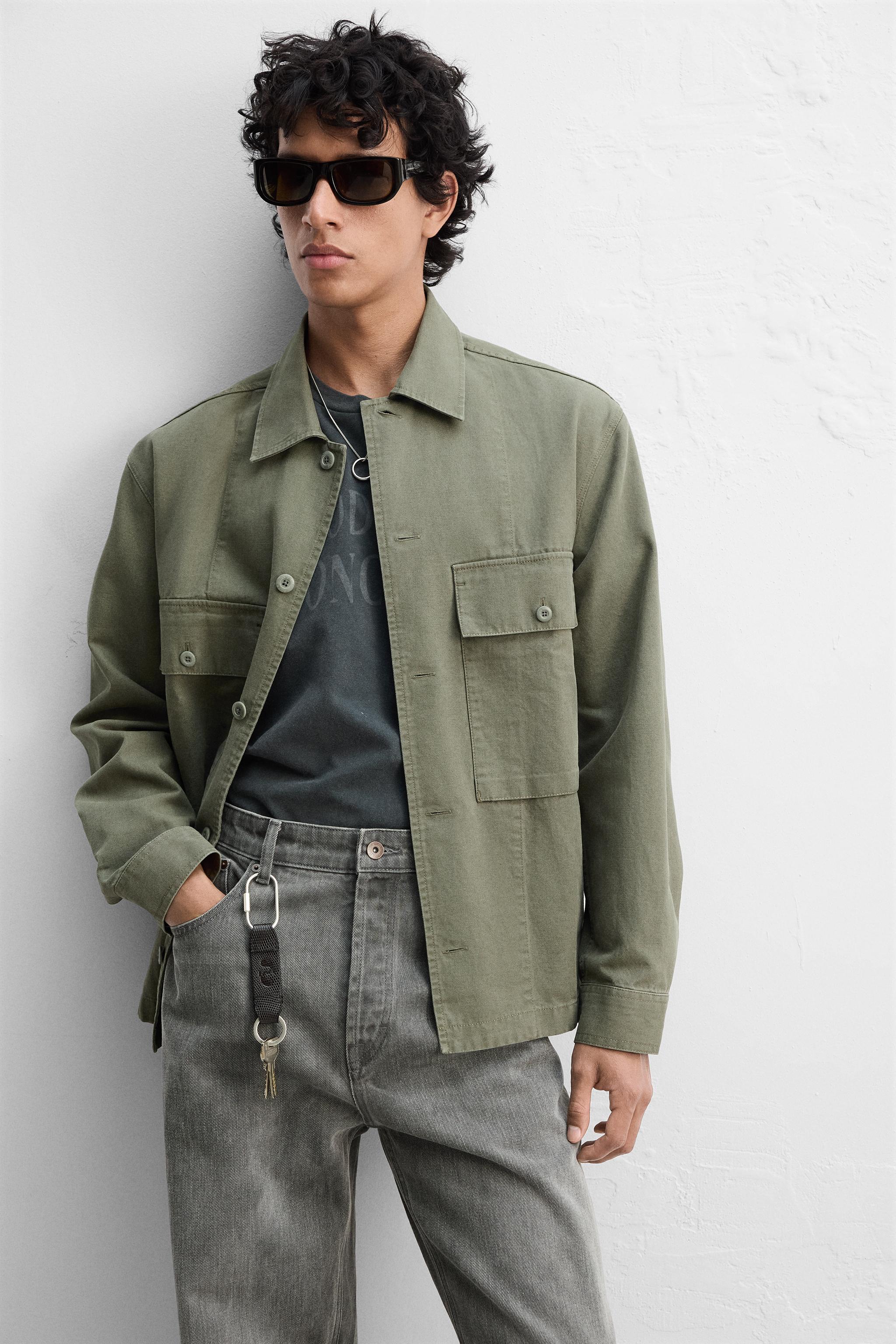 安心★関税込み★ZARA★WASHED OVERSHIRT WITH POCKET 安心☆関税込み☆ZARA☆WASHED OVERSHIRT WITH POCKET WASHED