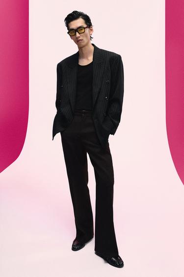 Zara 羊毛喇叭長褲 - 棕色