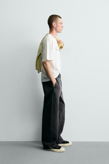 T-SHIRT IMPRIMÉS DÉLAVÉS - Blanc cassé de Zara - Image 3