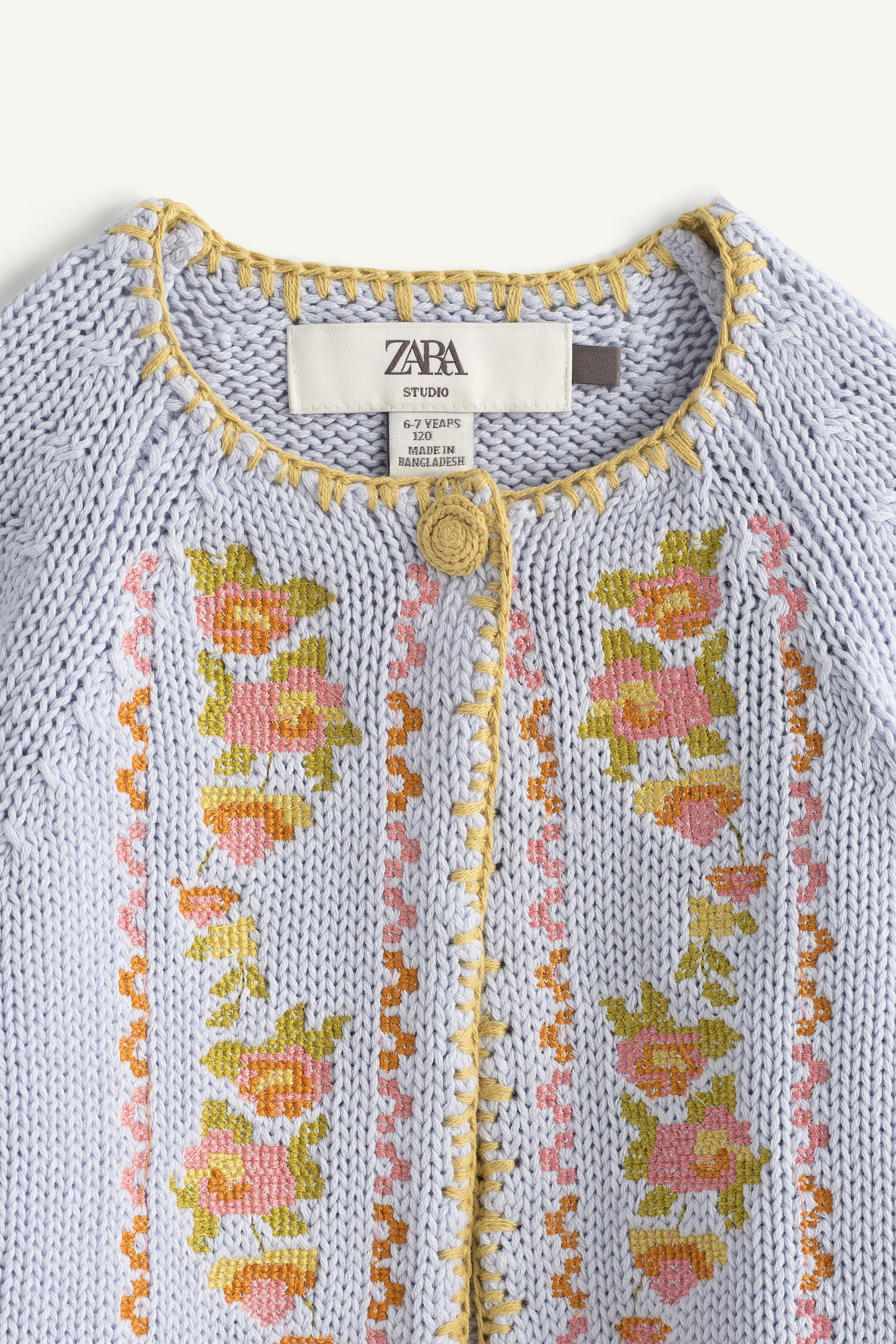 GILET EN MAILLE FLEURS BRODÉES POINT DE CROIX ÉDITION LIMITÉE