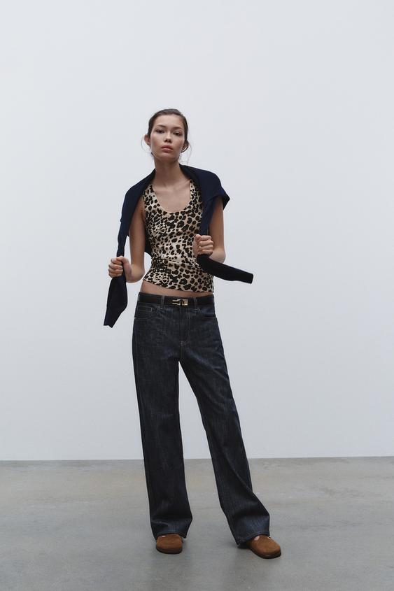 TOP BASIQUE EN MAILLE UNIE - Leopard de Zara - Image 0
