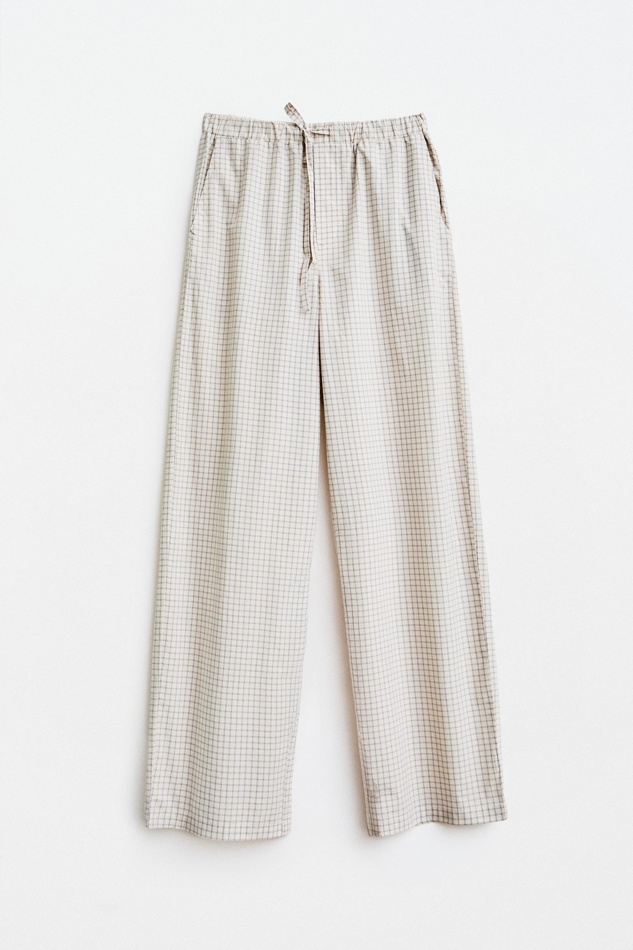 PANTALON COTON À CARREAUX