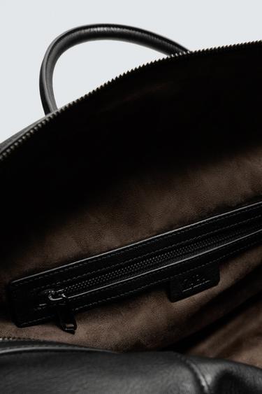 LEATHER TRAVEL BAG - Black by Zara - Image 8
