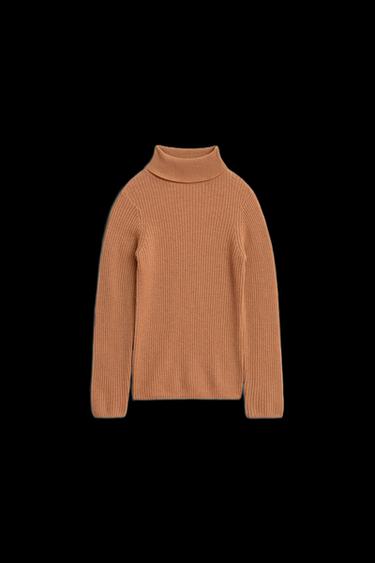 100% WOOL TURTLENECK JUMPER LIMITED EDITION - Light camel by Zara