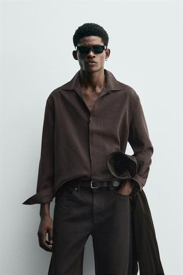 FLOWING POLO SHIRT - Burgundy by Zara