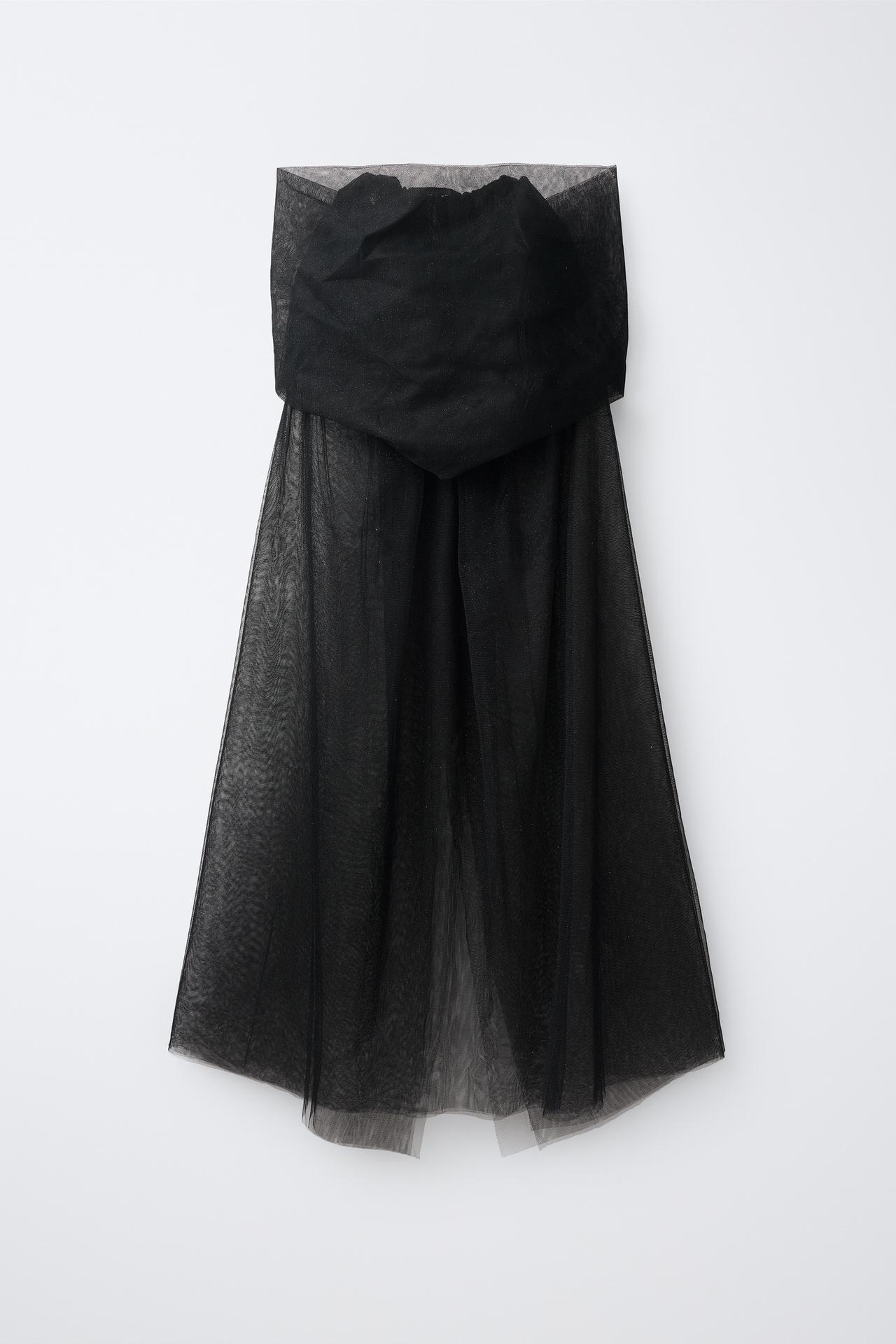 GLITTER COSTUME HOODED CAPE — Black