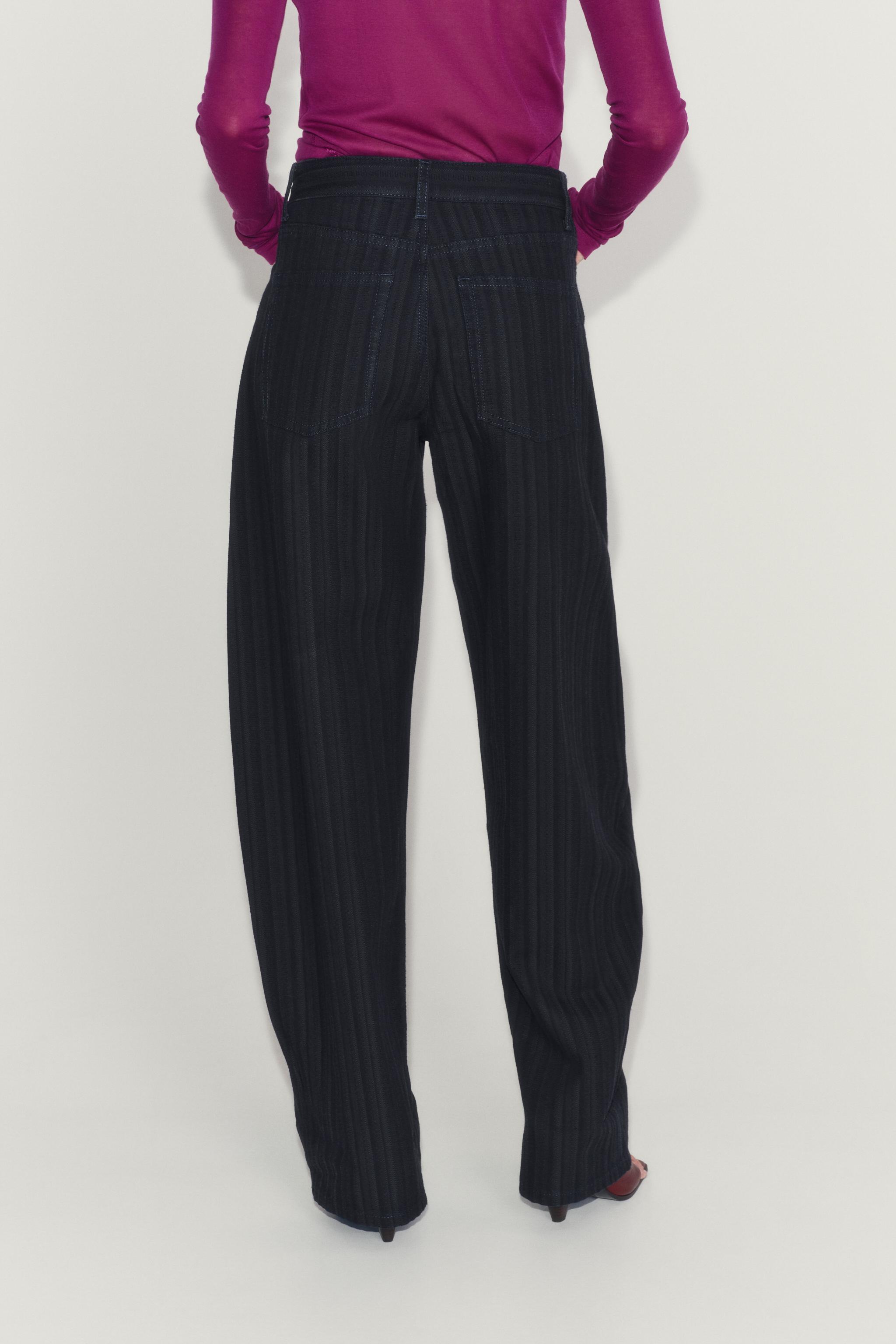 ZW COLLECTION MID-RISE JACQUARD BALLOON JEANS